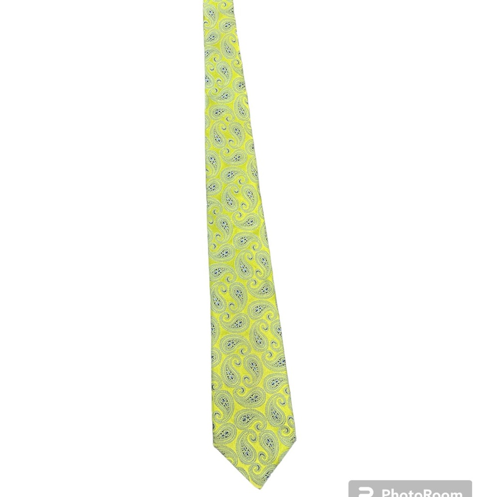 Countess Mara  Paisley tie in green and blue 100% silk
